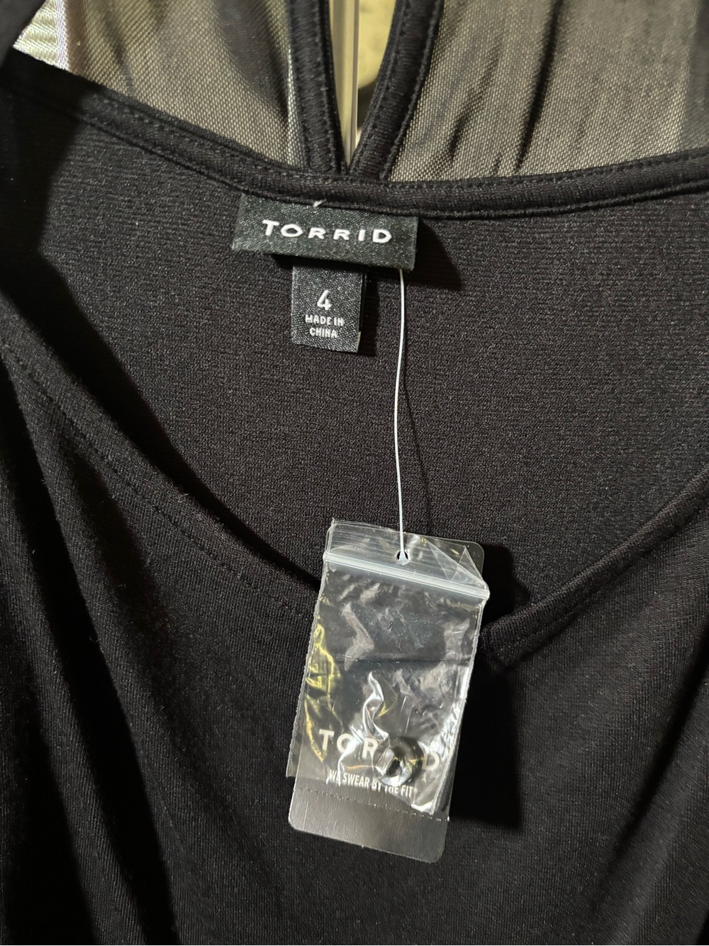 torrid Black V-Neck blouse with Sheer Back Detail